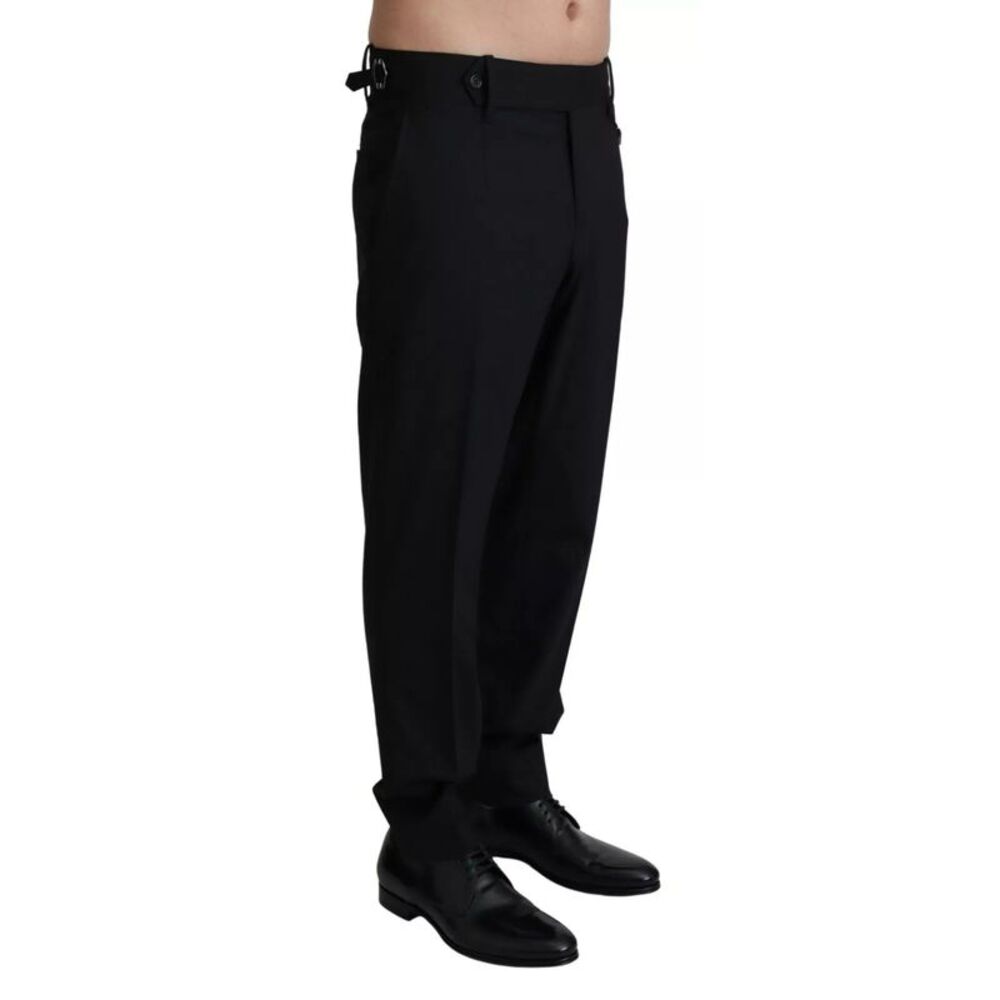 Dolce & Gabbana Black Wool Stretch Dress Trouser Men's Pants - Picture 2 of 3